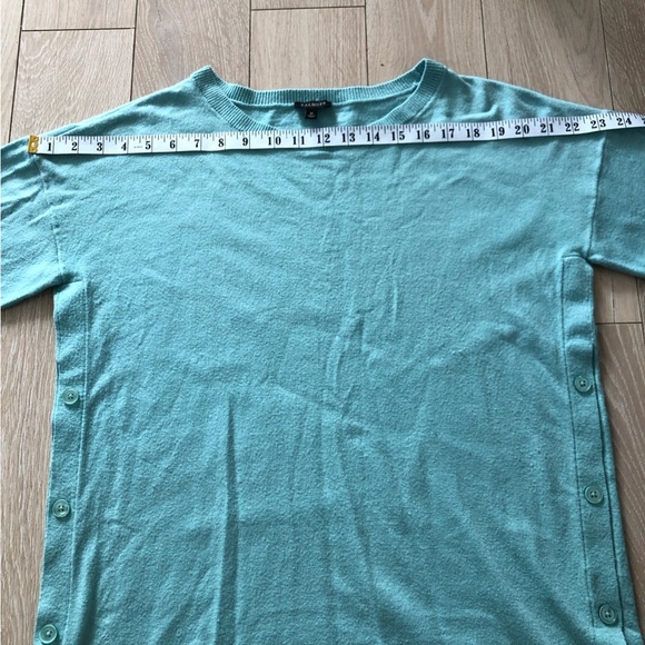 Talbots Lambswool Blend Side Button Detail Light Sweater in Light Blue Size M - Picture 2 of 11